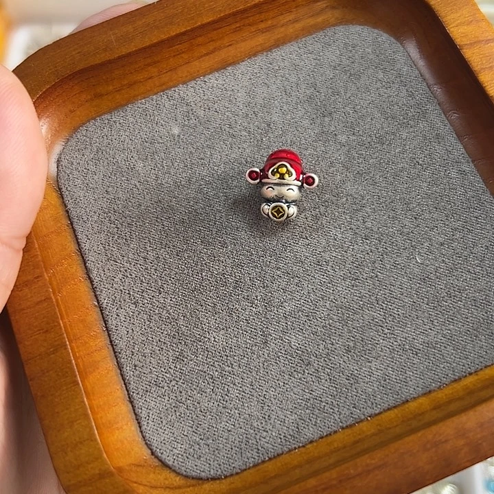 足银彩色小财神吊坠