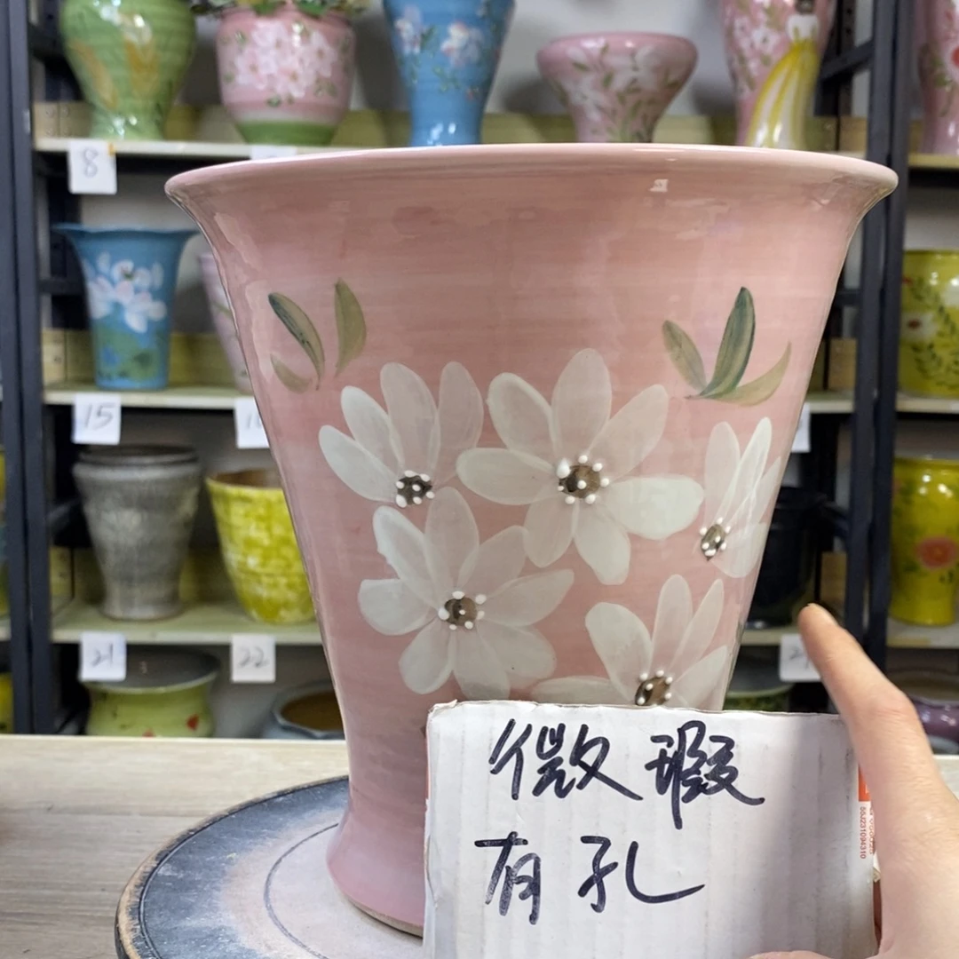 景德镇手工手绘陶瓷花盆