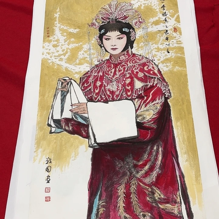 国画花鸟的翅膀是由两只
