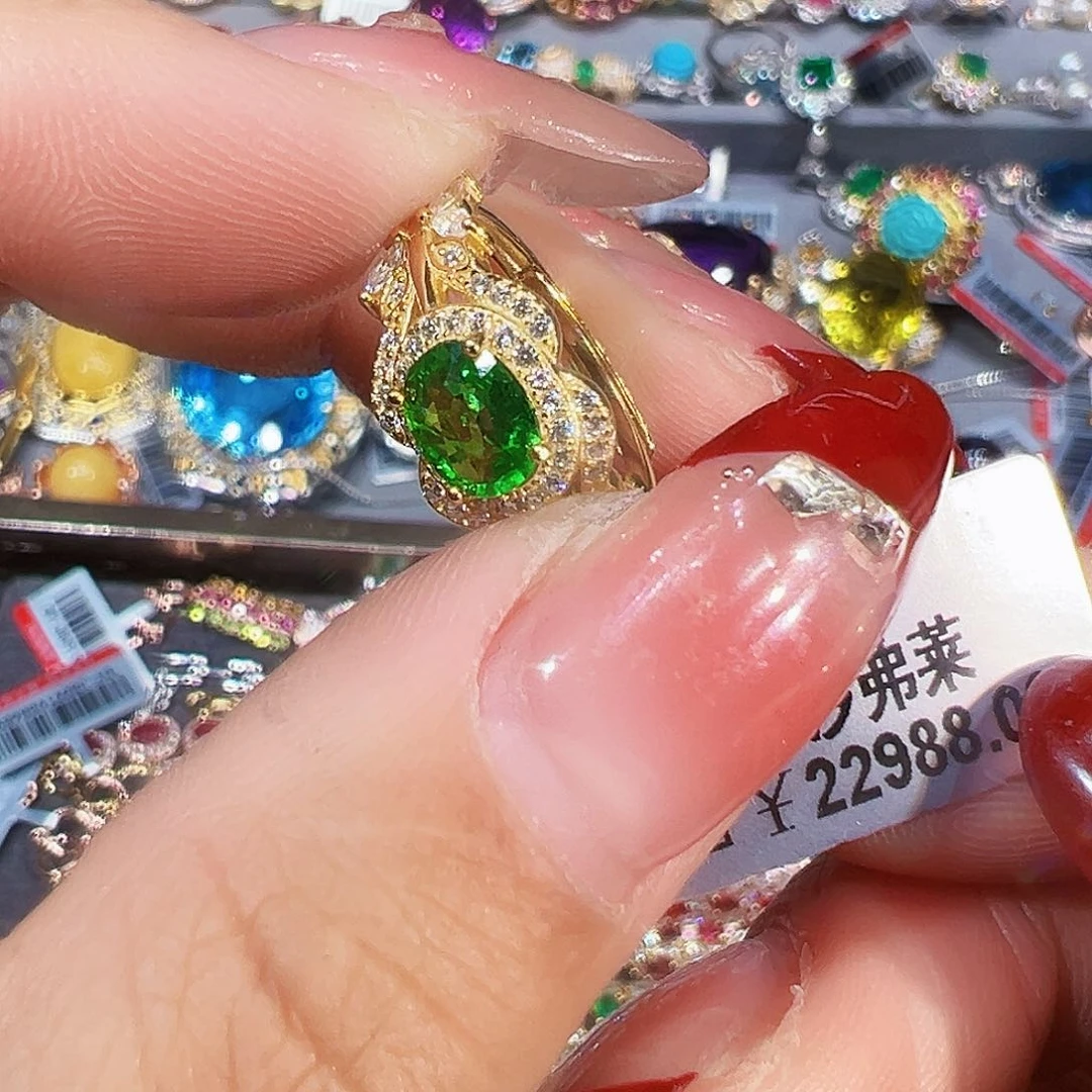 银S925镶嵌戒指石榴石（沙弗莱）