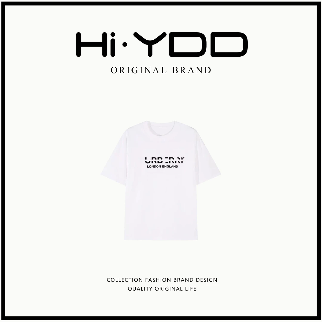 夏季时尚宽松印花潮流春夏卡通圆领设计感短袖-纯棉字母