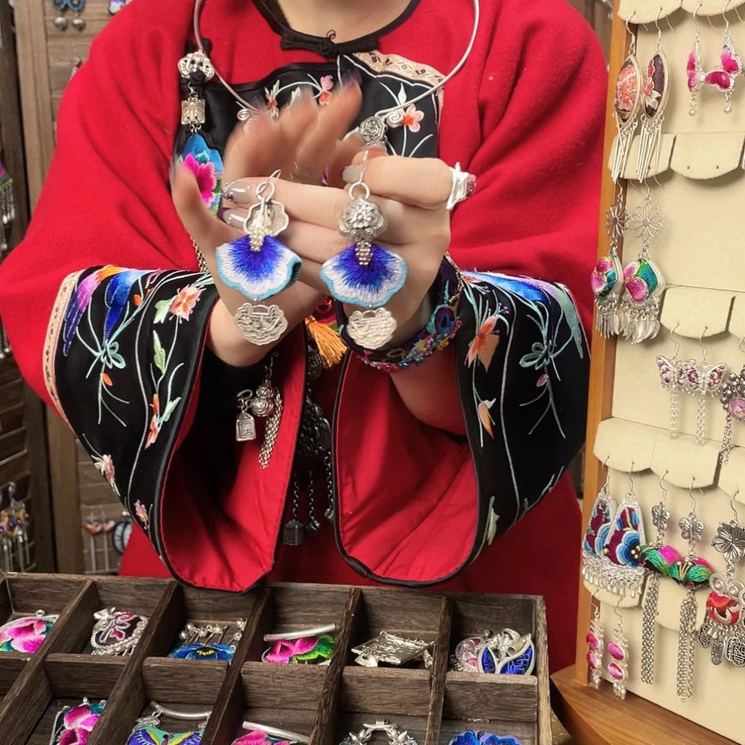 锆石纯铜合金耳环