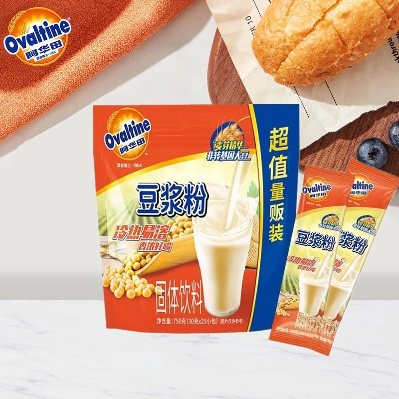 阿华田原味速溶豆浆粉非转基因大豆麦芽精华早餐冲饮品30g多条装