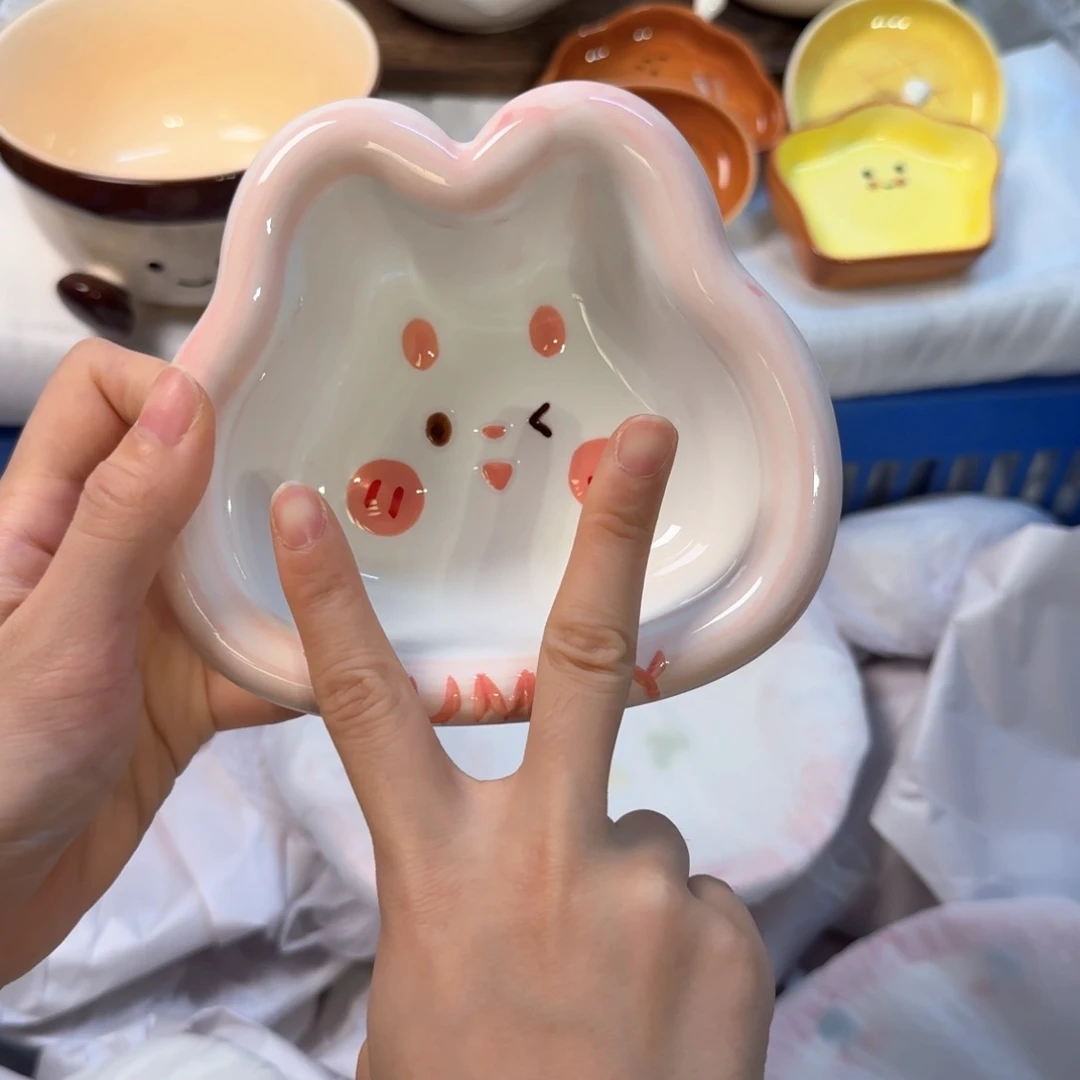瓷两只小兔碗陶瓷陶瓷陶瓷