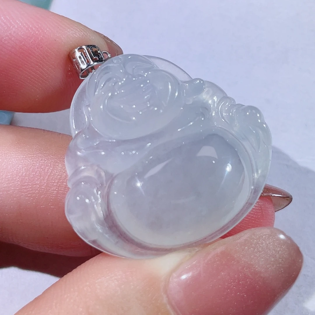 颈饰18K金镶嵌翡翠佛公