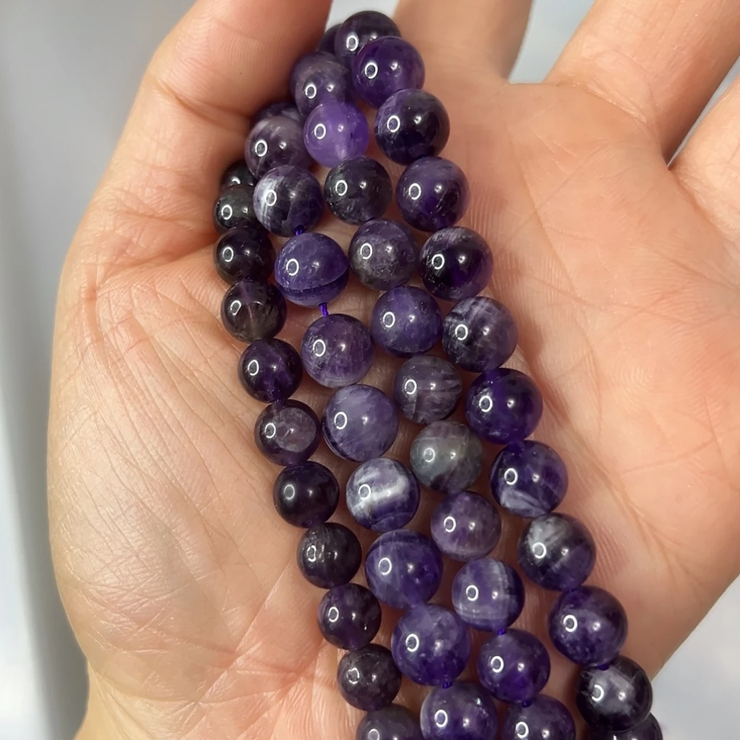 玛瑙/玉髓合金珠宝半成品，卡8紫水晶一条