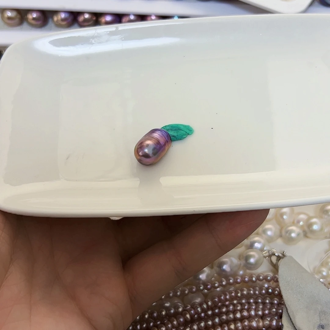 淡水珍珠吊坠(不含链)银S925镶嵌奶**糖