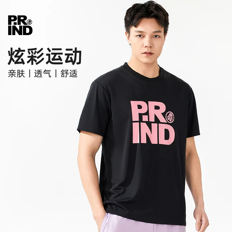 浦锐大LOGO短袖羽毛球服炫彩宽松舒适柔软透气春夏运动速干透气