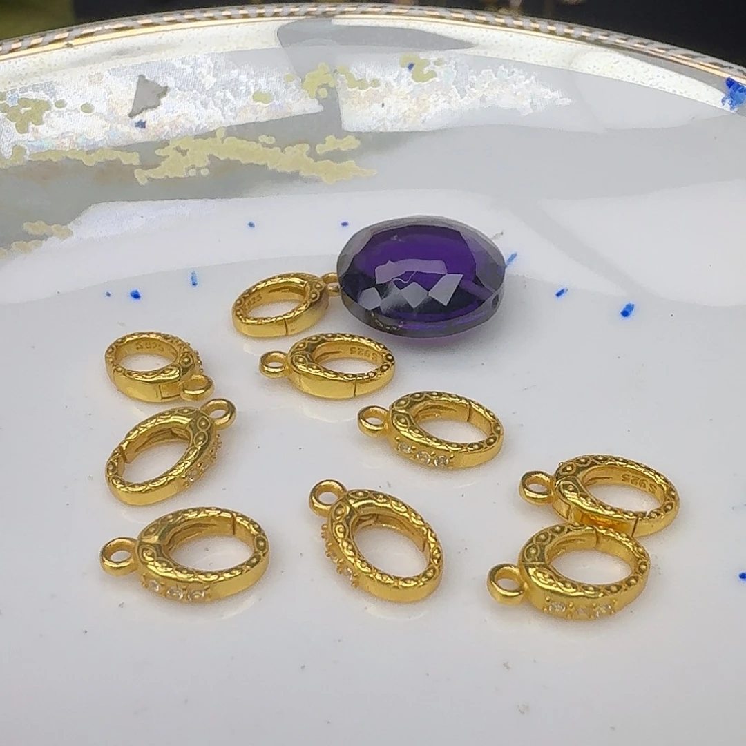 银S925镶嵌颈饰紫晶紫水晶925镶嵌19