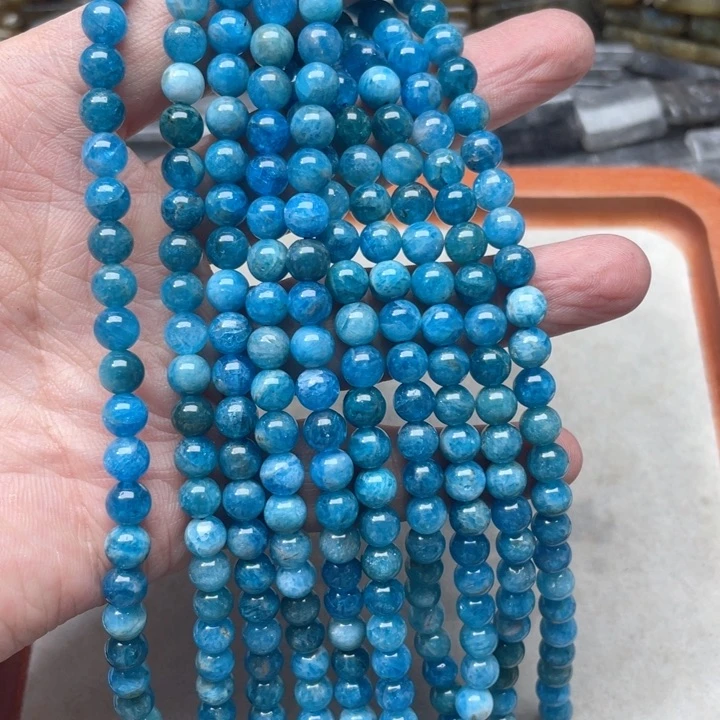 玛瑙/玉髓合金珠宝半成品一条6mm蓝林灰