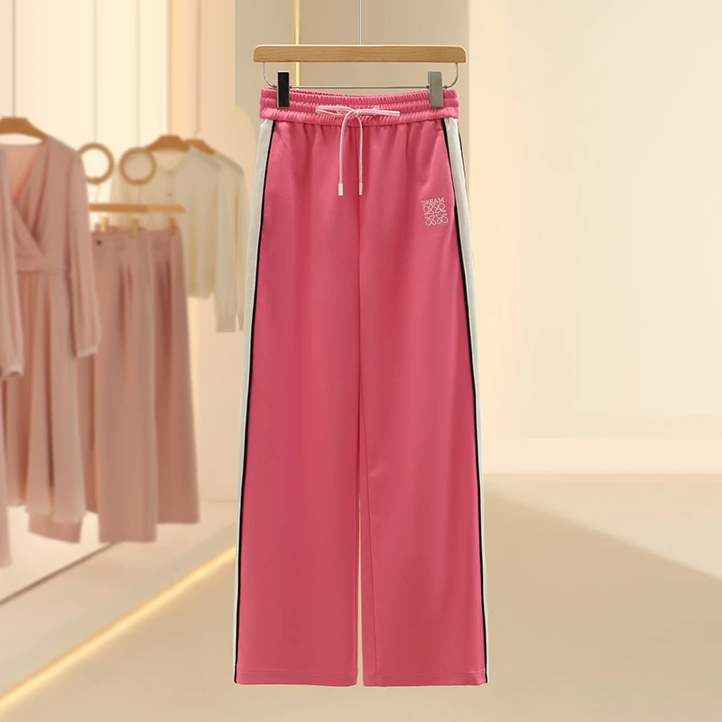 【KA】松紧腰侧条纹洋气休闲直筒裤2025春季新款七号铺撤柜女装