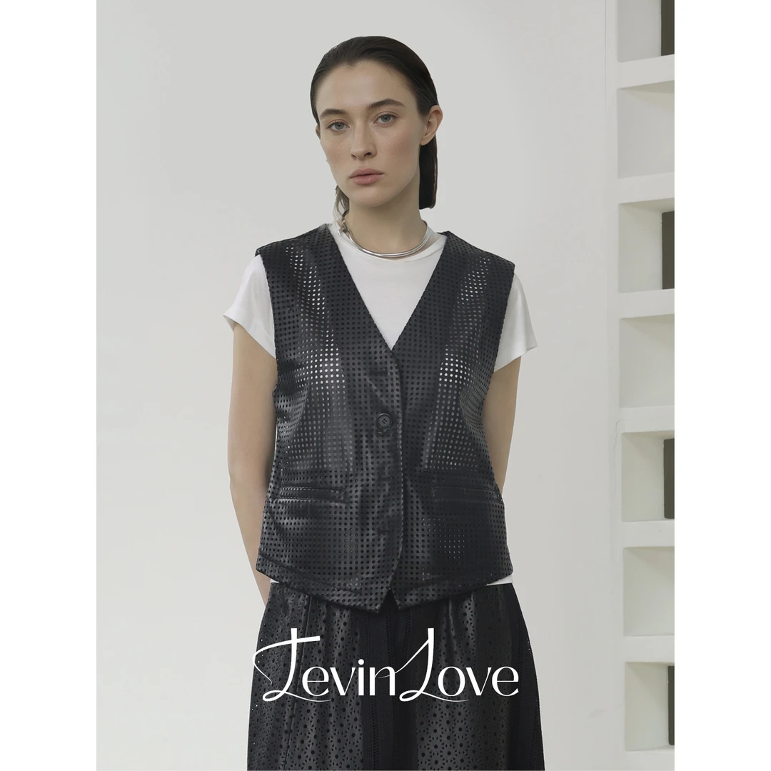 绵羊皮镂空马甲 LEVIN LOVE 设计师款A006JX0657