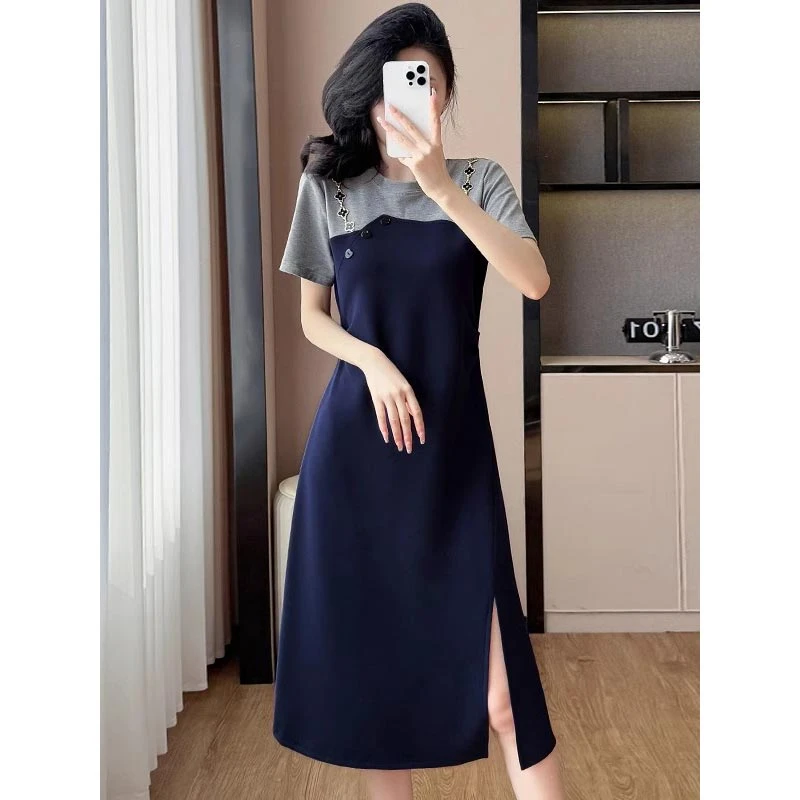 2025年夏季新款连衣裙女装短袖温柔气质百搭时尚休闲显瘦设计感潮