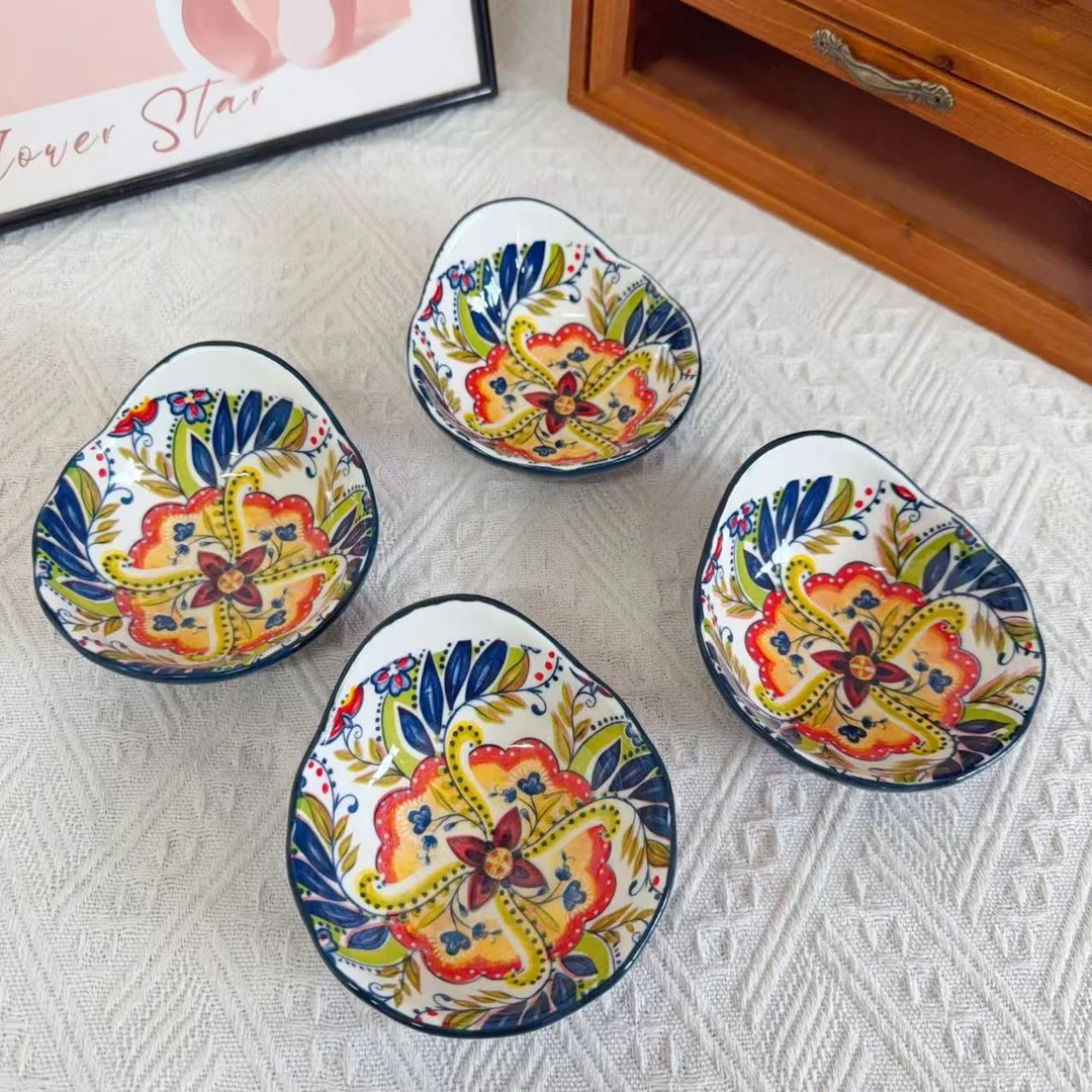 1077多瑙河系列高温釉下彩4.75英寸单耳碗四只装