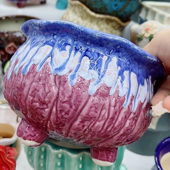 多肉绿植陶瓷花盆9.9包邮，有空