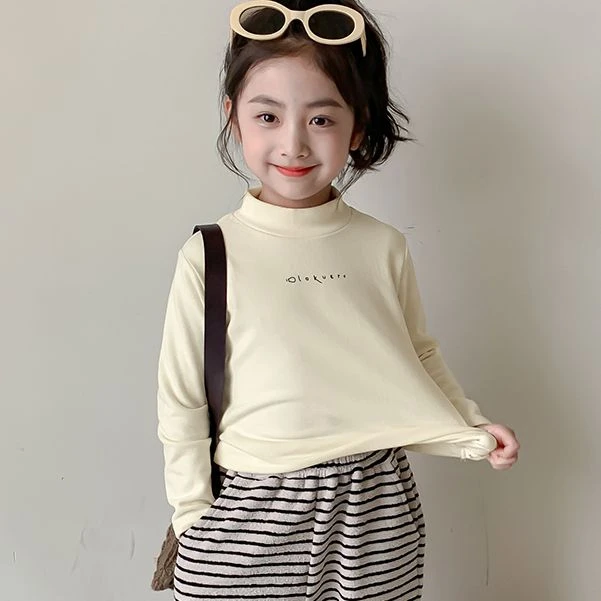 女童打底衫春秋款半高领儿童长袖T恤2025新款女孩内搭上衣C7140