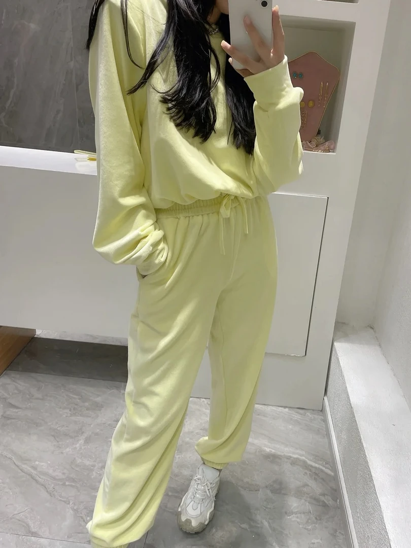 「HMM」超柔软灯芯绒垫肩休闲套装显瘦