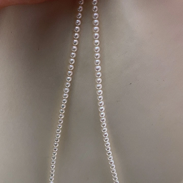 淡水珍珠颈饰银S925镶嵌3.5-4mm小米