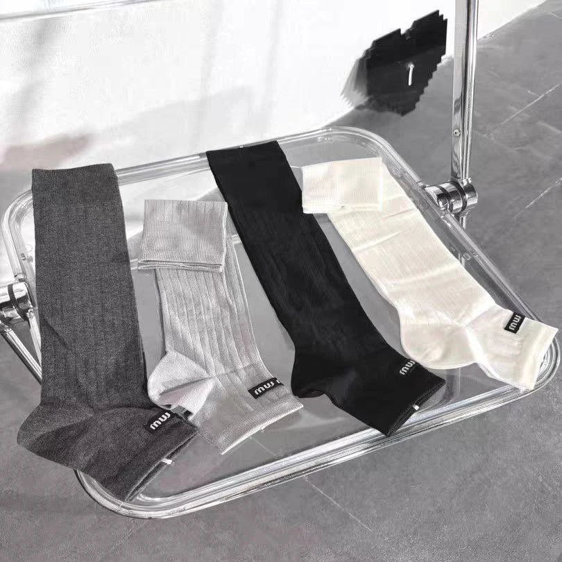 夏季单针踩脚袜套中筒小腿堆堆袜简约外穿显瘦ins风高级时尚袜套