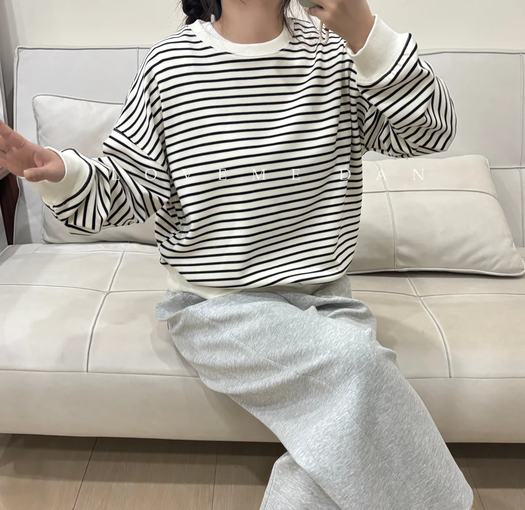 【V8971】LOVEME DAN-爱尚我女装-秋款条纹卫衣