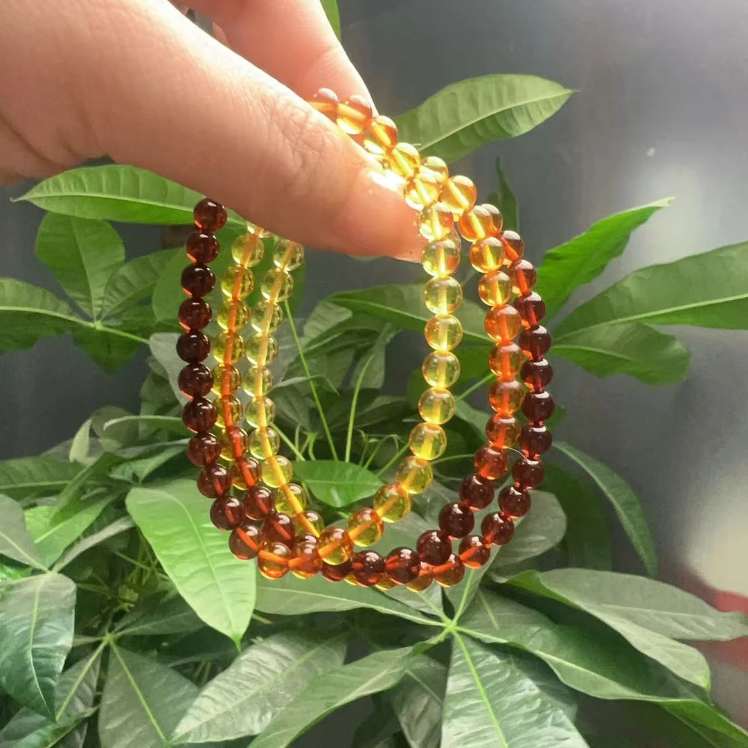 2502140315 CH 琥珀彩虹渐变手串 （多样性发其一）