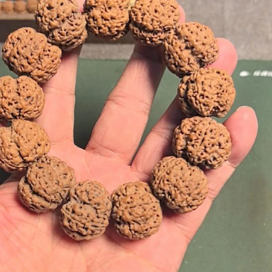 手串金刚菩提五星梅花大金刚手串，24左右。原皮原色