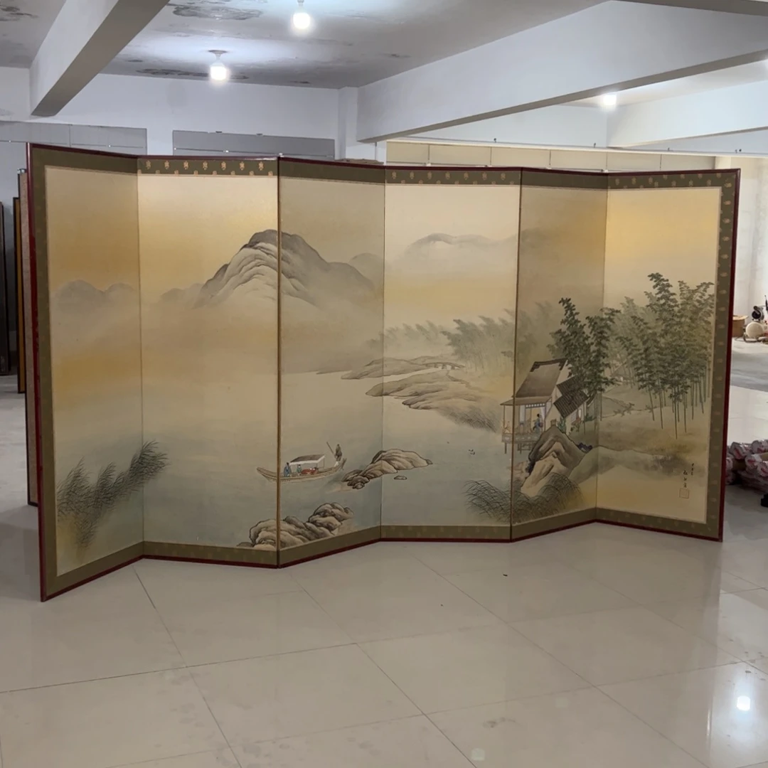 绘画屏风框画茶空间设计