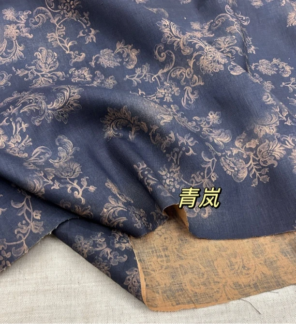 香云亚麻—青岚 形似凤凰 简约大方耐看上身很高贵的14支亚麻面料