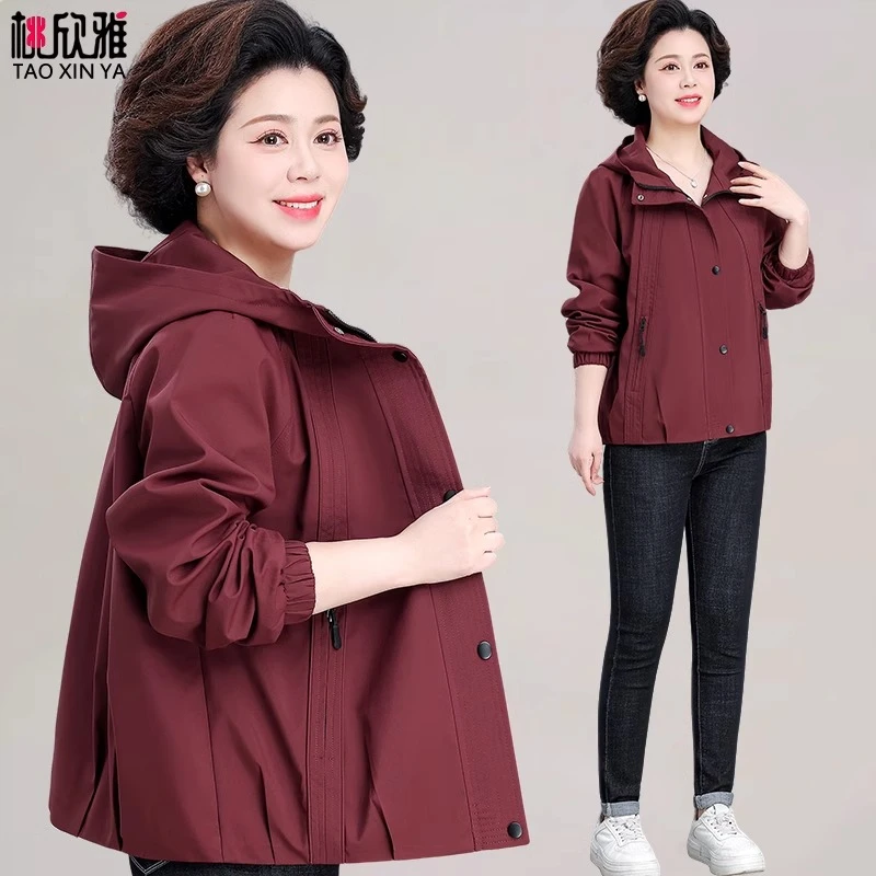 中年妈妈风衣外套2025秋装超火洋气贵夫人上衣中老年女装春秋夹克