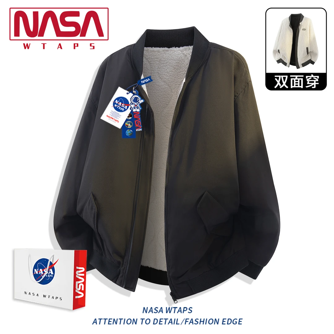 NASA WTAPS双面穿棉服外套男士冬季2025新款加厚棉衣潮牌保暖袄子
