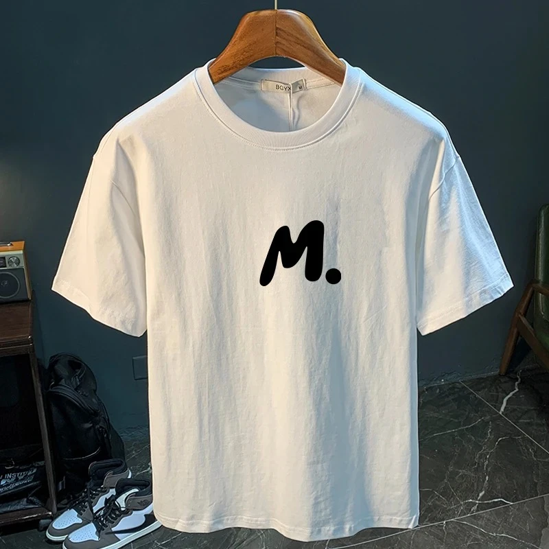 男士t恤短袖新款2025爆款简约小众纯棉修身百搭男装衣服半袖男款