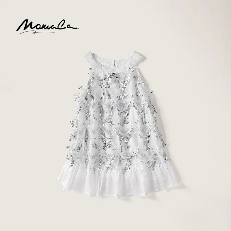 MOMOCO女童夏季气质公主时尚网纱裙背心裙75680470027