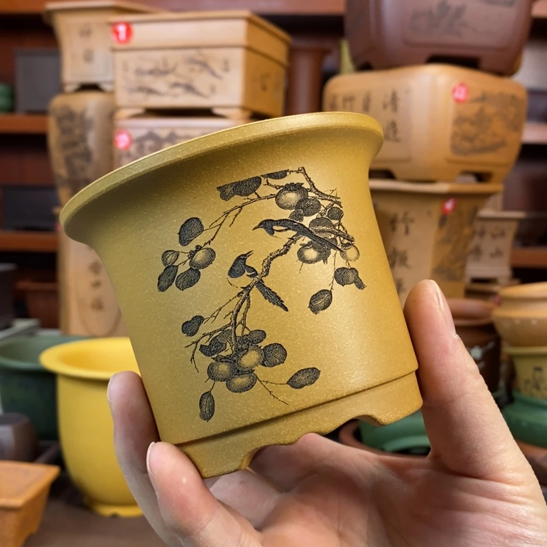 紫砂花盆盆景花盆小