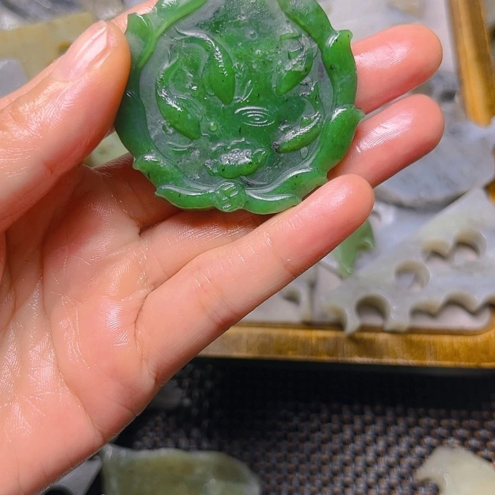 未镶嵌和田玉珠宝半成品掌*