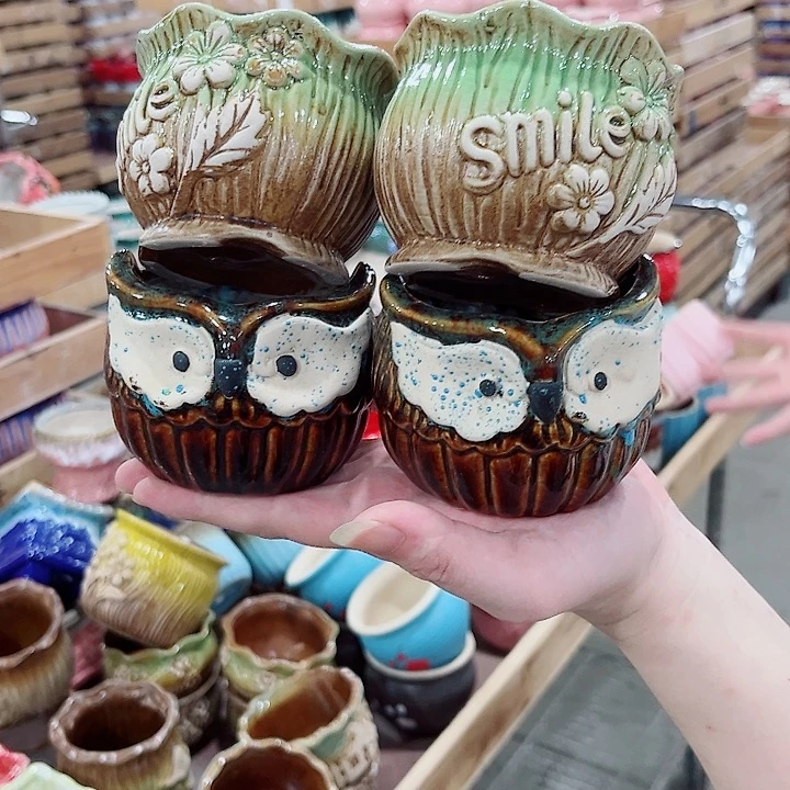 有孔.凑单10元陶瓷花盆发货！