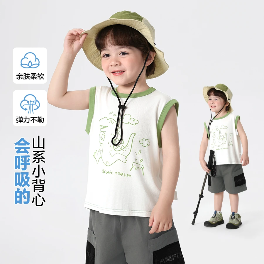 【25夏款上新】男童卡通图案背心夏装夏款小童儿童休闲背心U16097