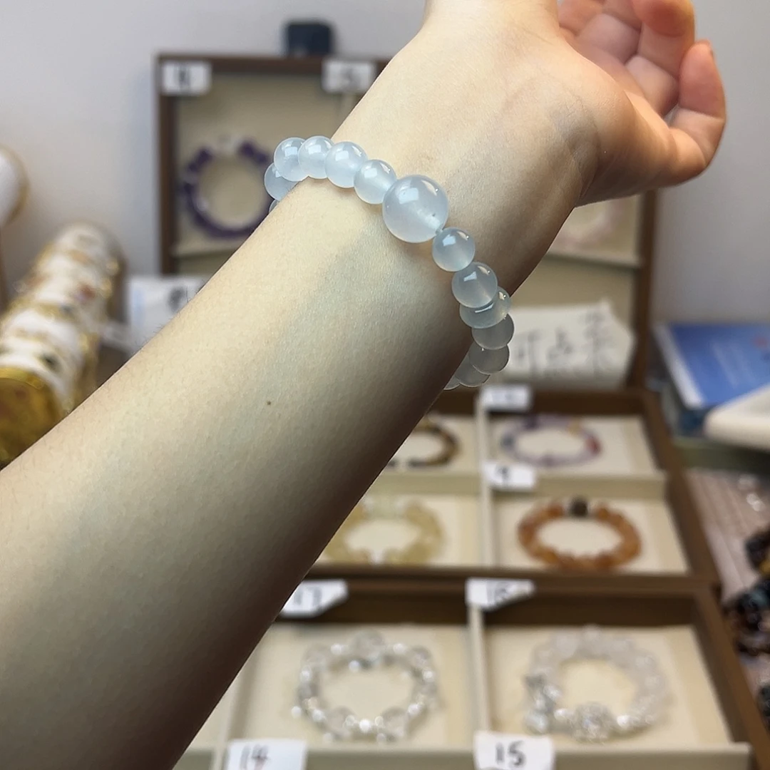银S925镶嵌手链烟晶