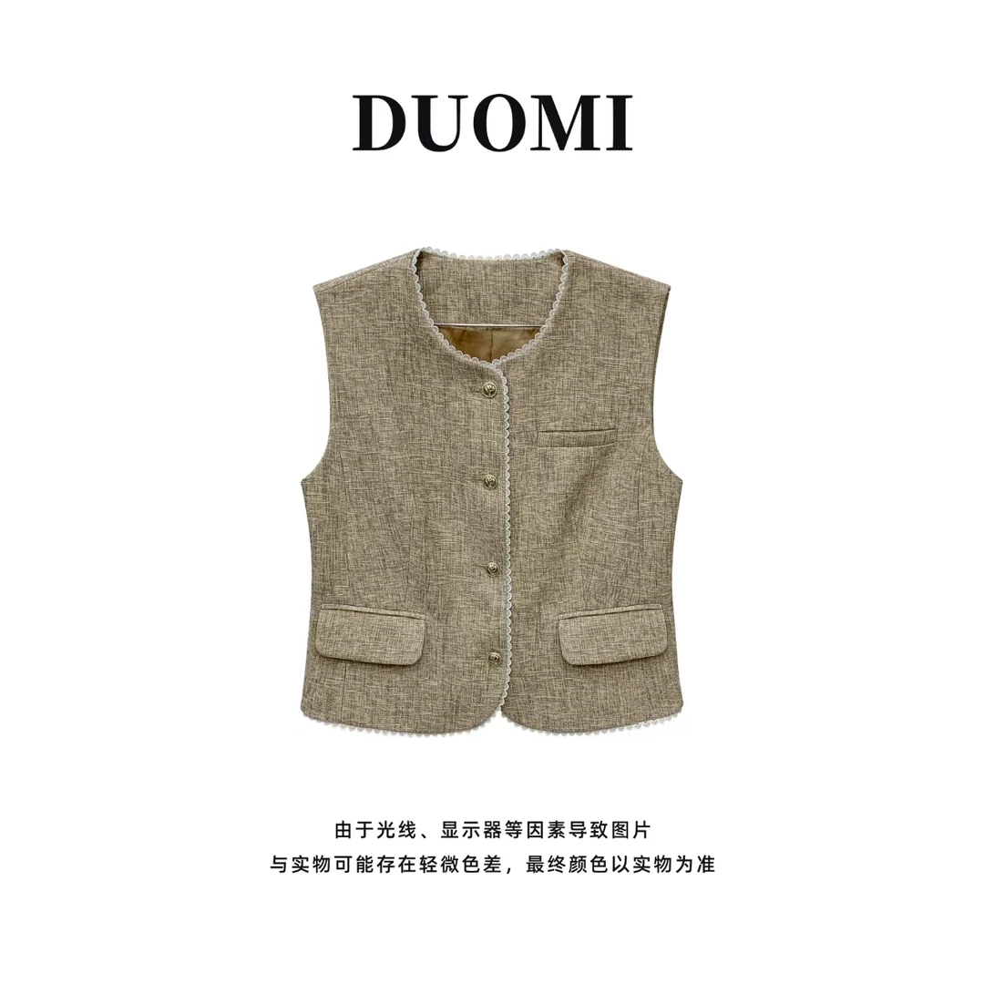 【DUOMI】秋季新款女装百搭时尚小众风格设计感上衣马甲D5562