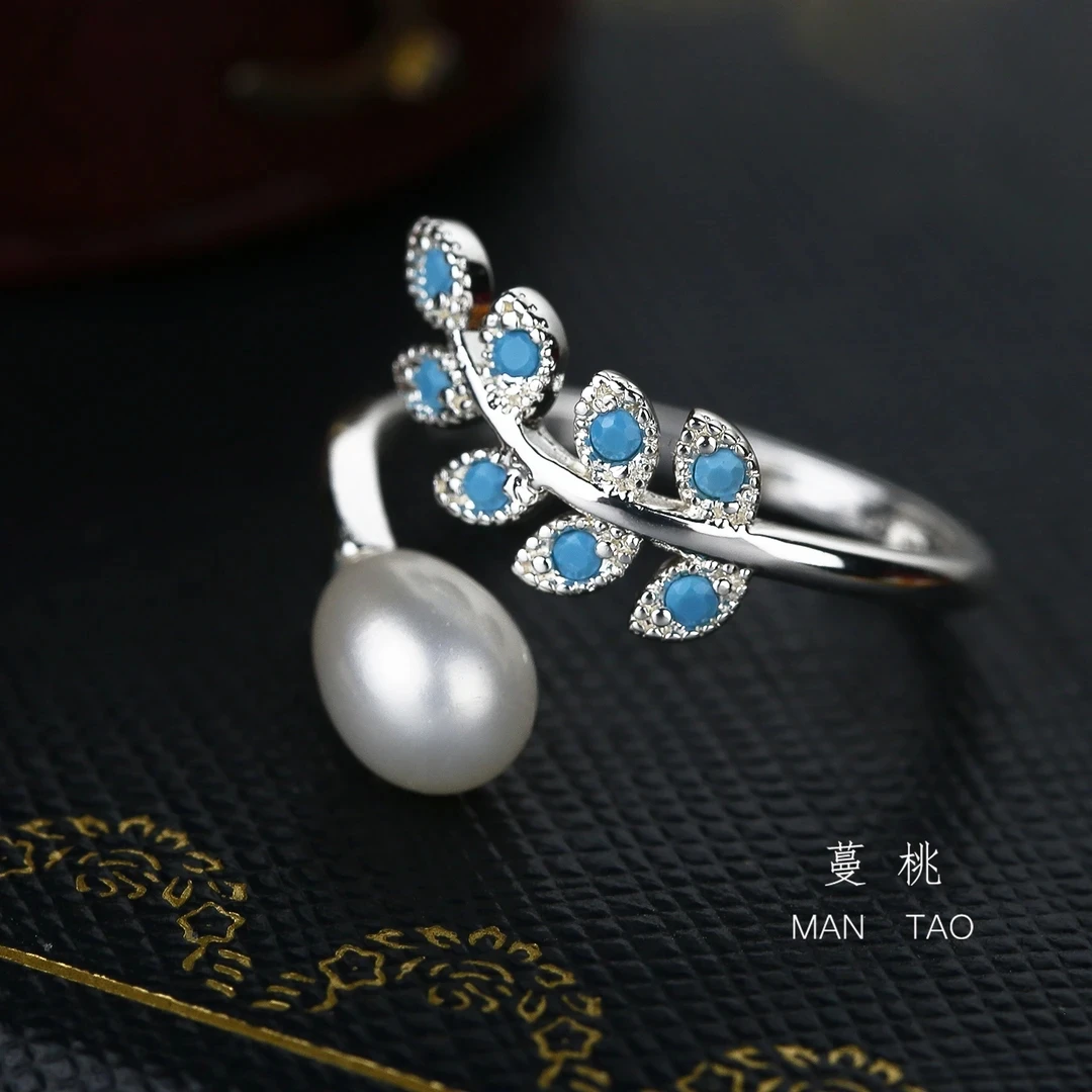 铜合金戒指 【摇曳雾凇】淡水米珠镶嵌气质轻奢小众指环时尚手工