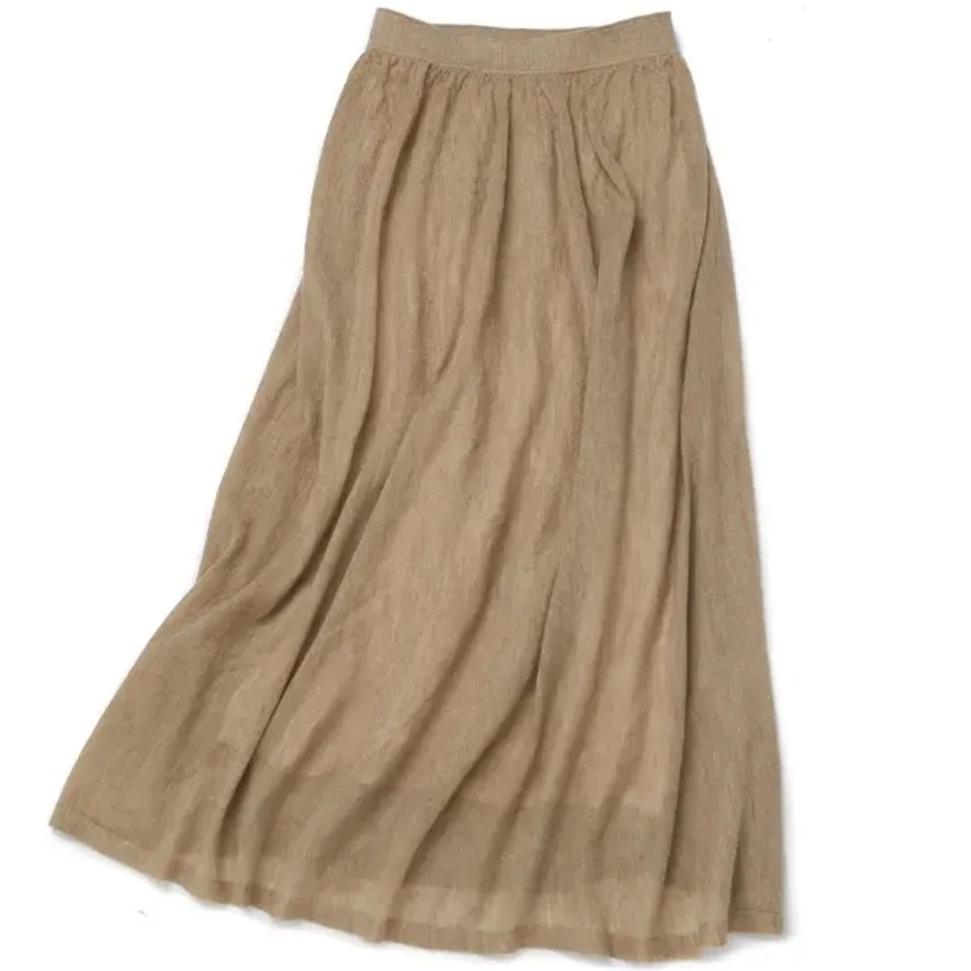 姿态如烟夏季80支精纺羊绒羊毛秋冬毛衣女士半裙轻柔薄/麻感十足