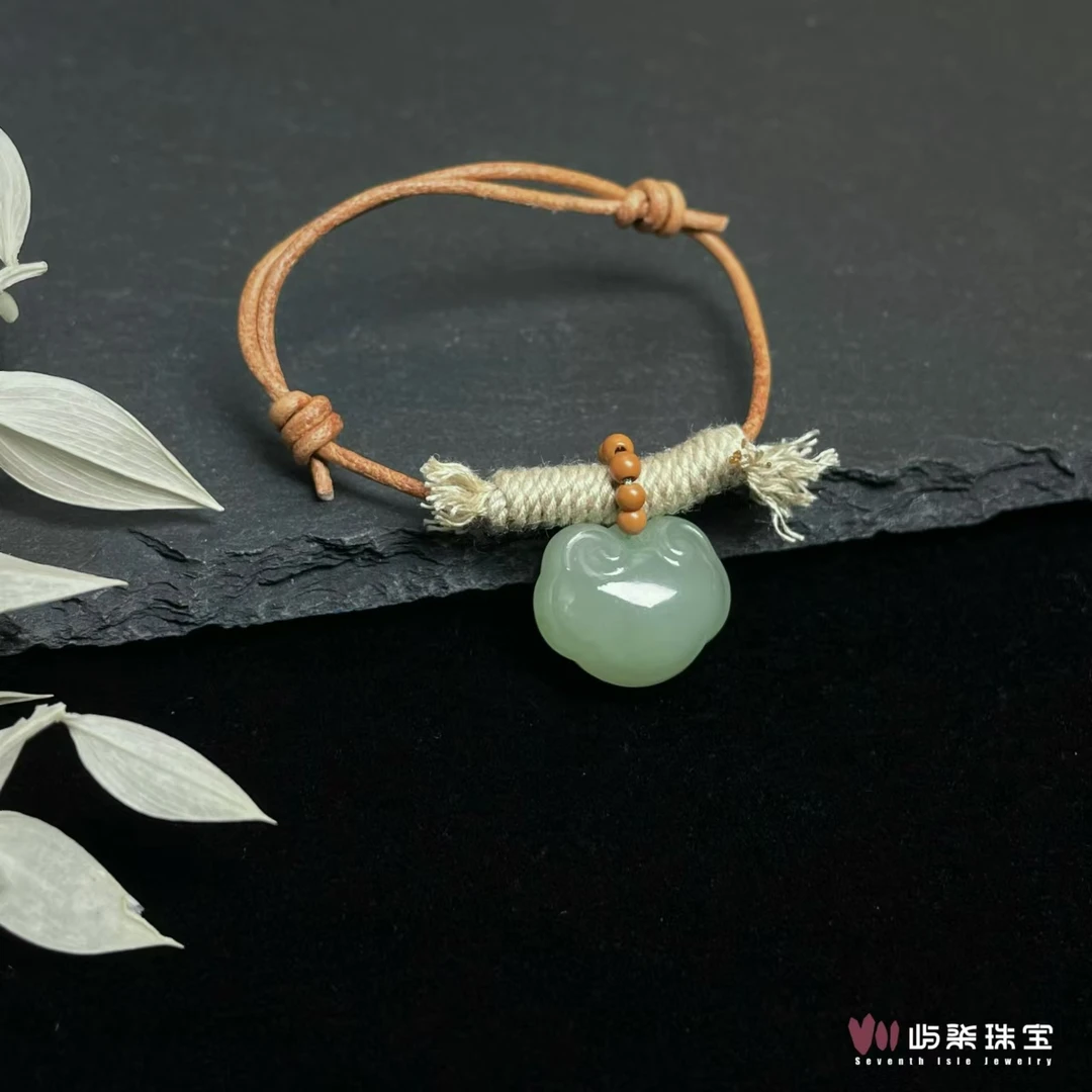 【要努力】B933 和田玉未镶嵌 南语 和田玉祥云手绳