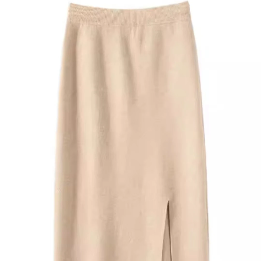 5778   半身裙女开叉包臀一步裙子针织显瘦直筒裙  BSQ/0119