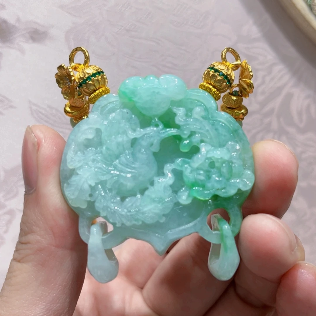 翡翠合金吊坠(赠链)国风