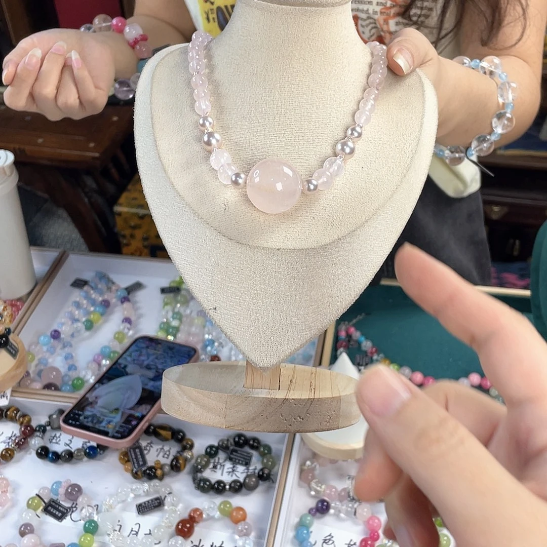 水晶手链银S925镀金镶嵌