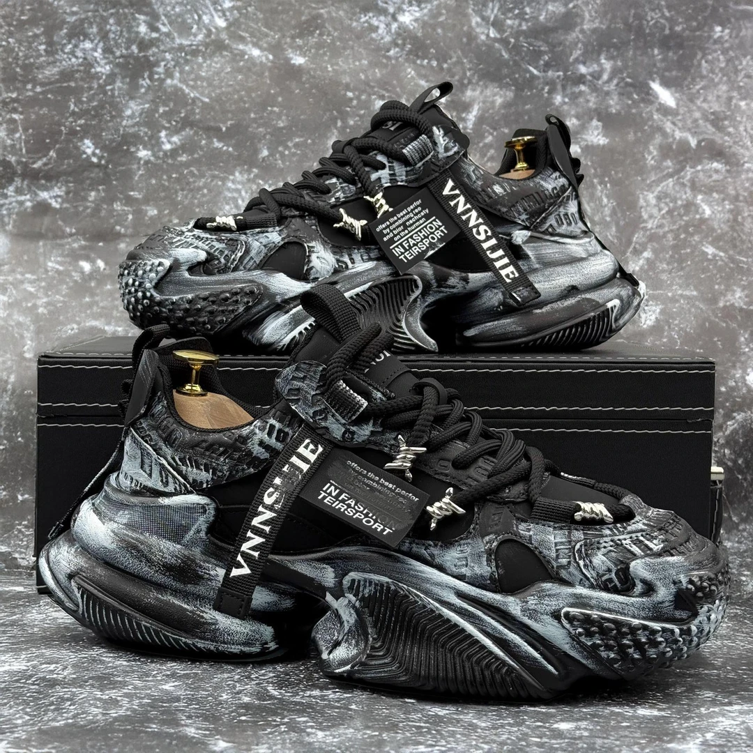 巴黎2025秋季新款厚底夏季复古老爹时尚增高设计运动男鞋休闲鞋