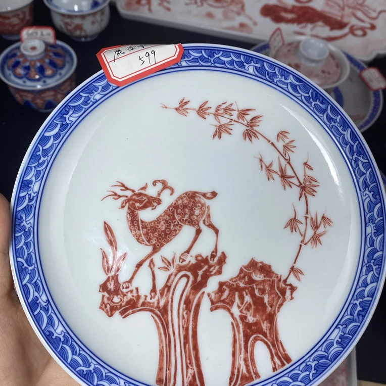 鹿壶承 青花拓片 景德镇高端茶具手工制作