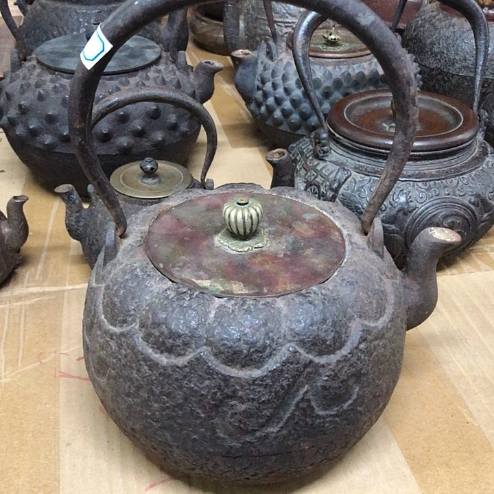 龙文堂丸型壶提梁错银