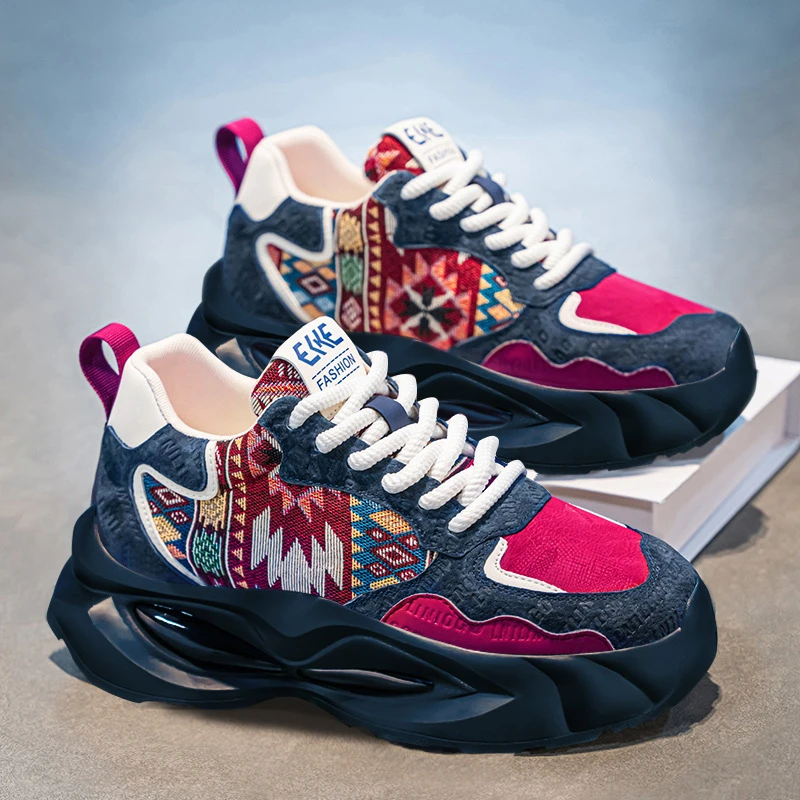 男鞋2025新款百搭时尚休闲潮鞋厚底防滑户外运动鞋男款增高帆布鞋