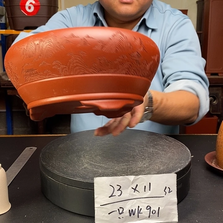 紫砂花盆货号一只WK901