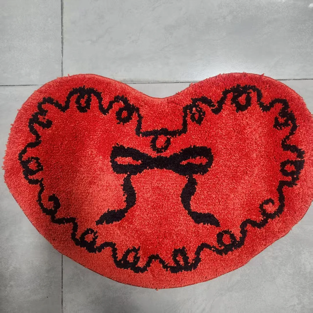 爱心蝴蝶结少女地毯飘窗家用卧室床边ins风客厅茶几地垫